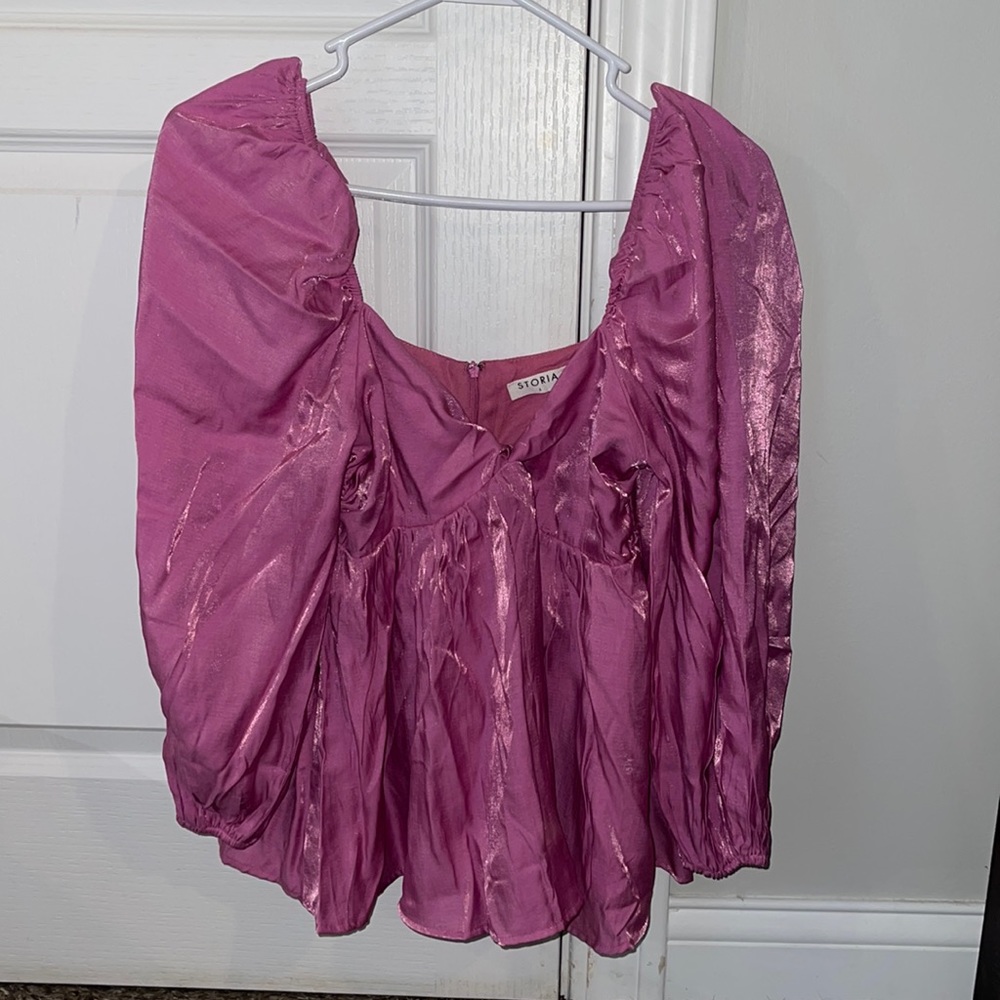 Womens shimmer baby doll top